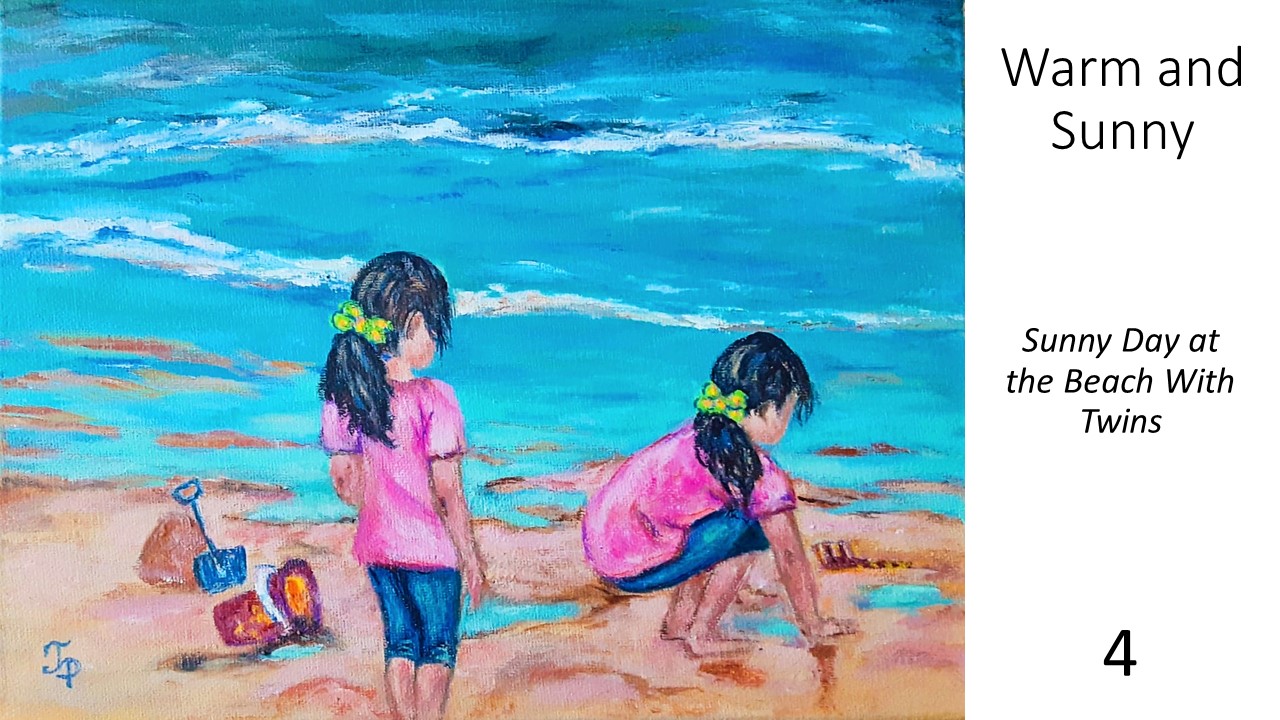 Joana Popet - Sunny Day at the Beach with Twins - Art Challenge May 2022
